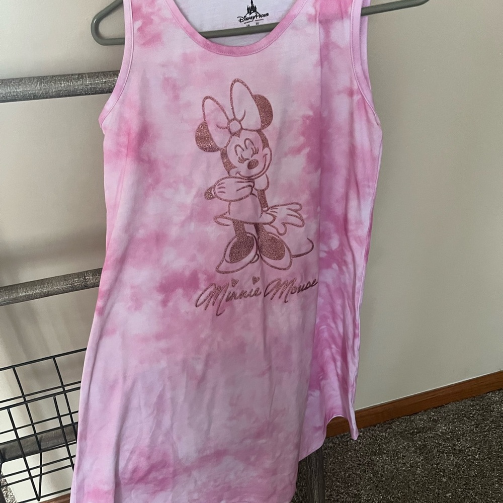 Disney Minnie Mouse Pink Tie-Dye Glitter Tank Dress